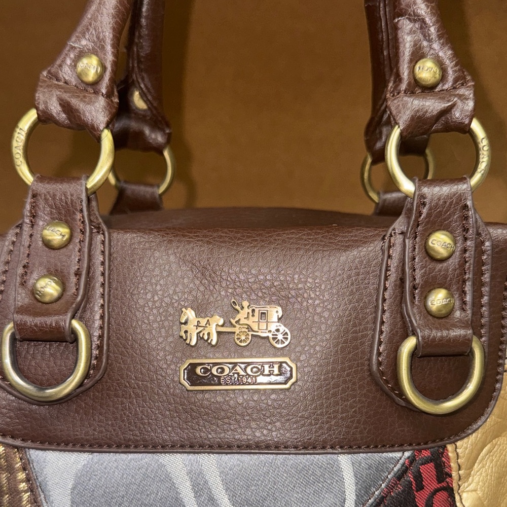 Coach Multicolor Patchwork Satchel 12943 - image 4